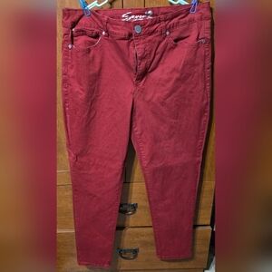 Seven7 Deep Red High Rise Skinny Jeans